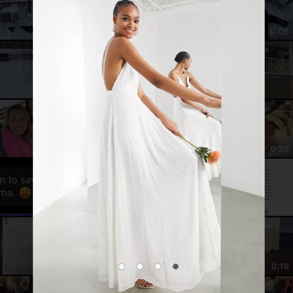 ASOS EDITION Josie sequin cami wedding dress size 2